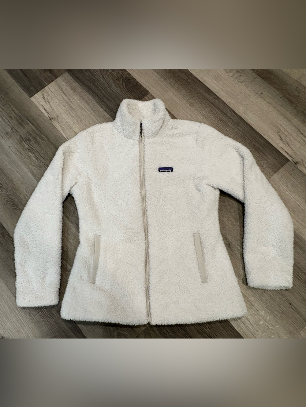 Patagonia Los Gatos Jacket Womens Large High Pile Full Zip Fleece White 25211